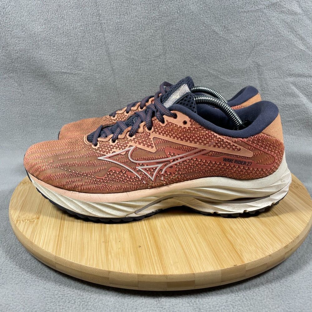 Mizuno Wave Rider 27 Womens Size 8.5 Coral Reef /White Running Shoes Sneakers - Picture 5 of 16